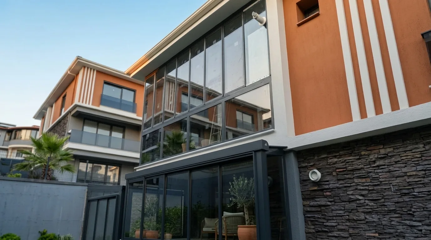 Balkonda katlanır cam balkon uygulaması, proje görünümü 6