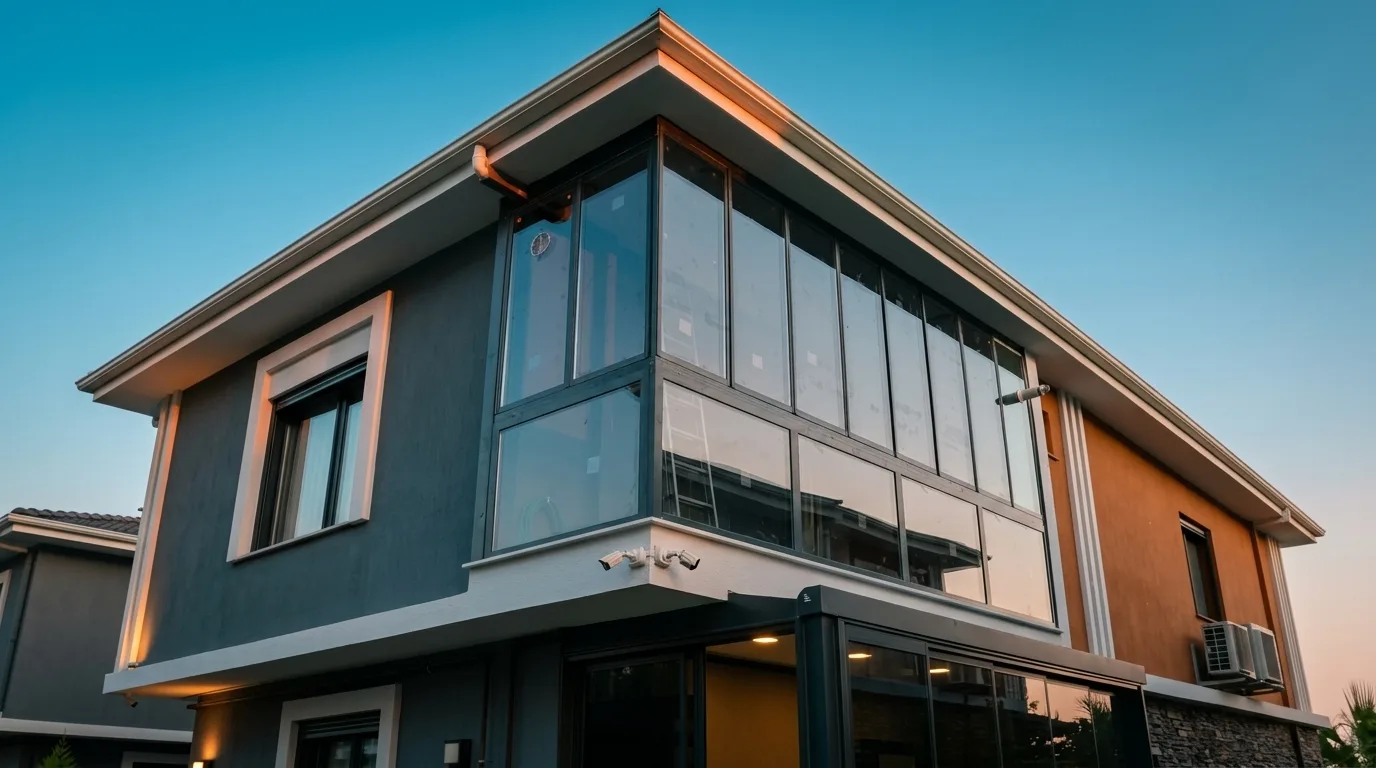 Balkonda katlanır cam balkon uygulaması, proje görünümü 7
