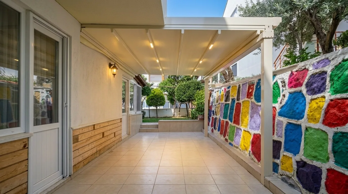 Bahçede pergola tente uygulaması, proje görünümü 9