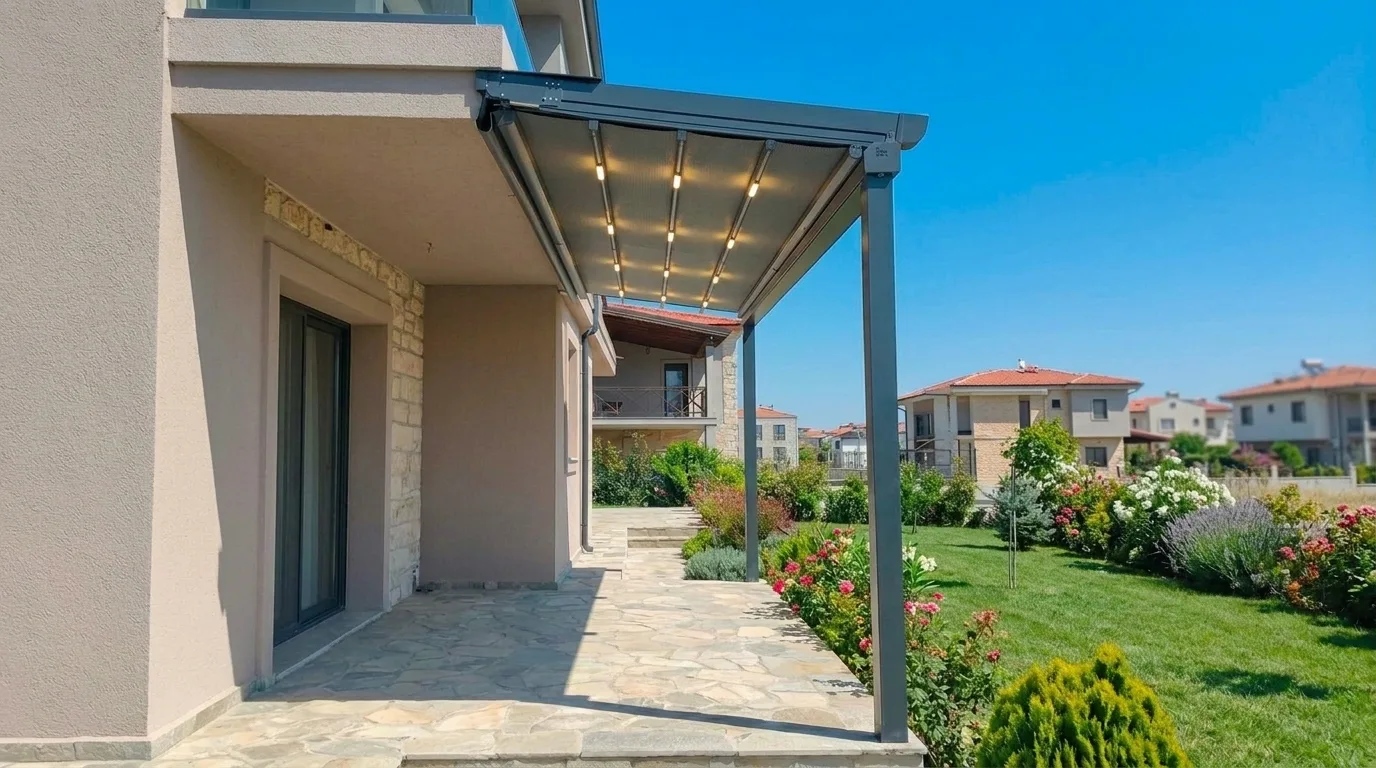 Bahçede pergola tente uygulaması, proje görünümü 13
