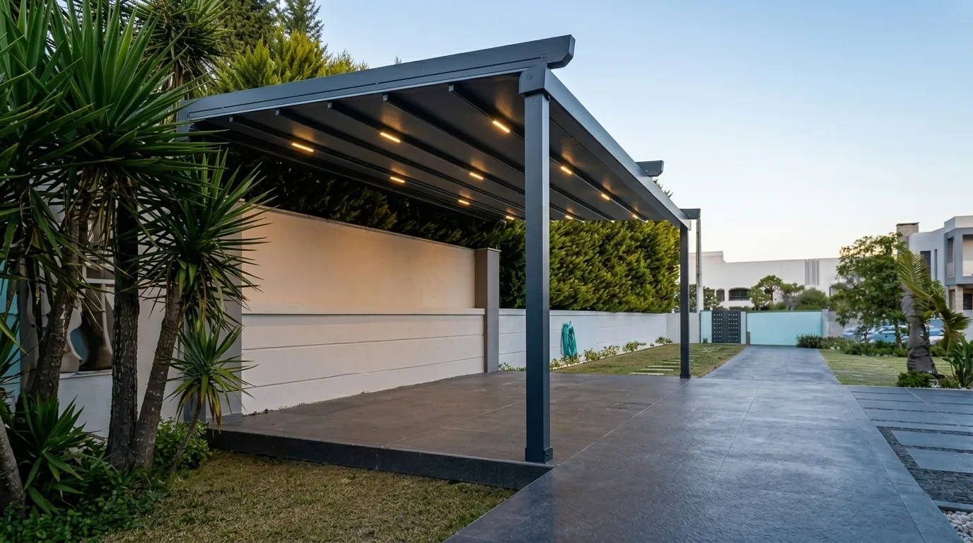 Bahçede pergola tente uygulaması, proje görünümü 21