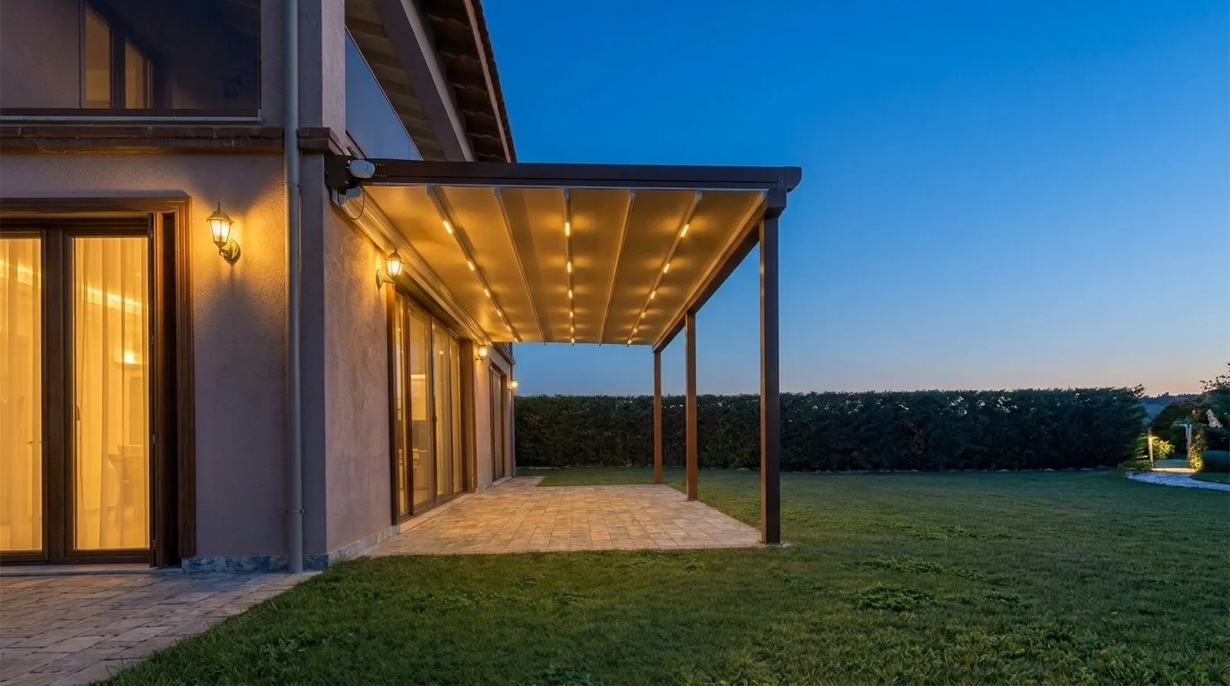 Bahçede pergola tente uygulaması, proje görünümü 25