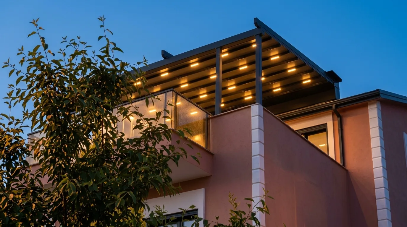 Terasta pergola tente uygulaması, proje görünümü 14