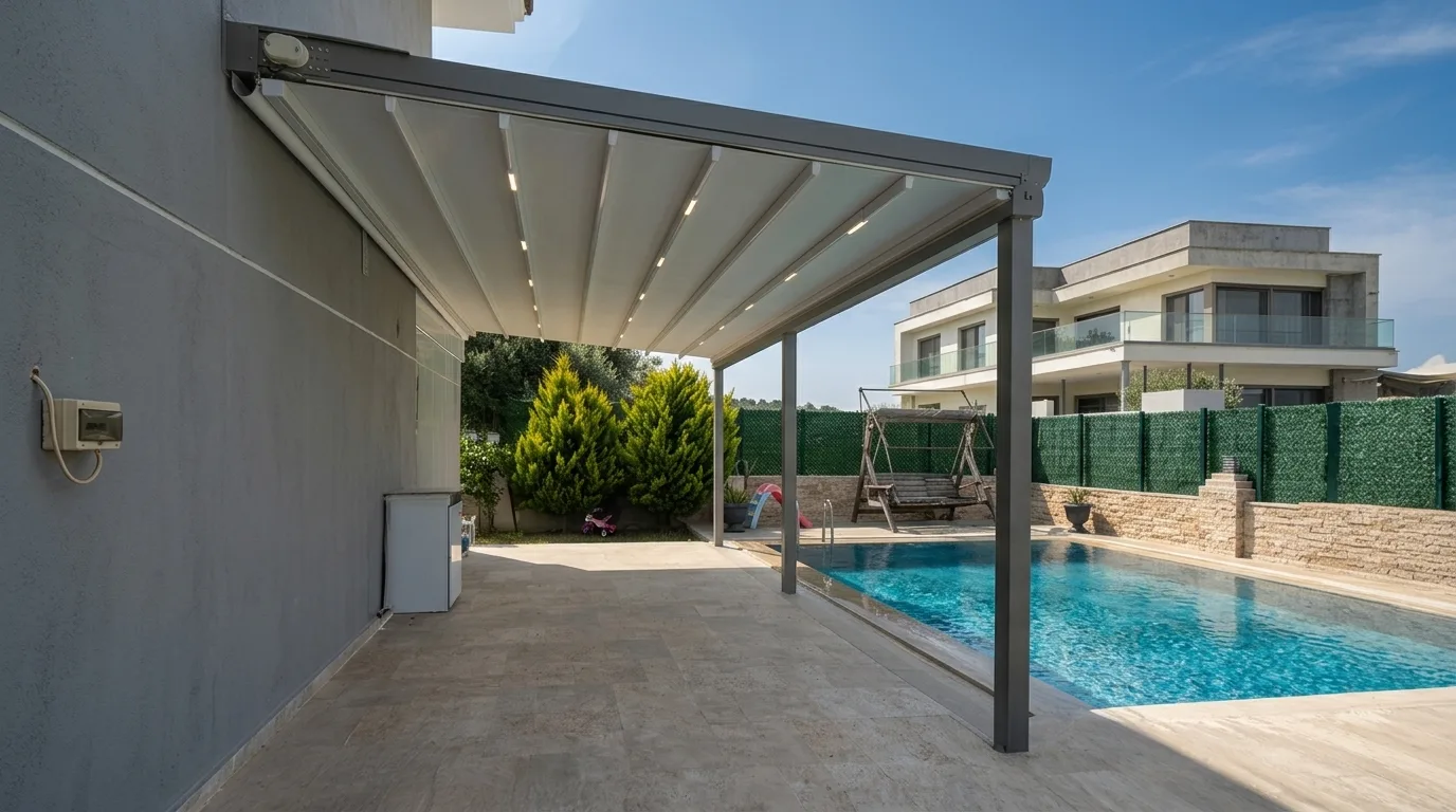 Terasta pergola tente uygulaması, proje görünümü 15