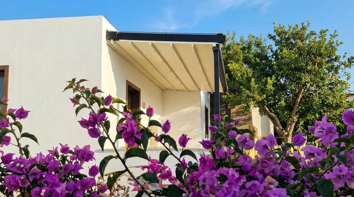 Terasta pergola tente uygulaması, proje görünümü 45