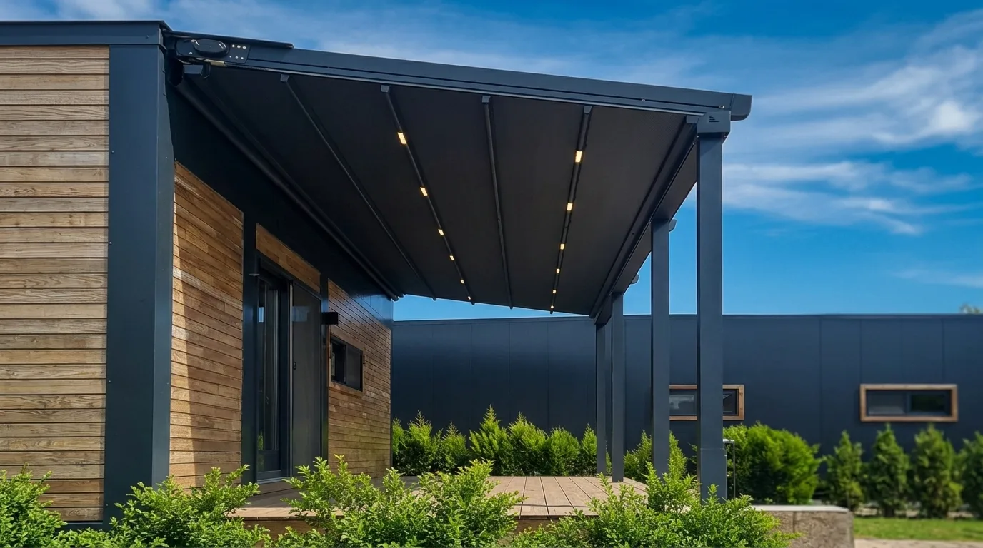 Terasta pergola tente uygulaması, proje görünümü 50
