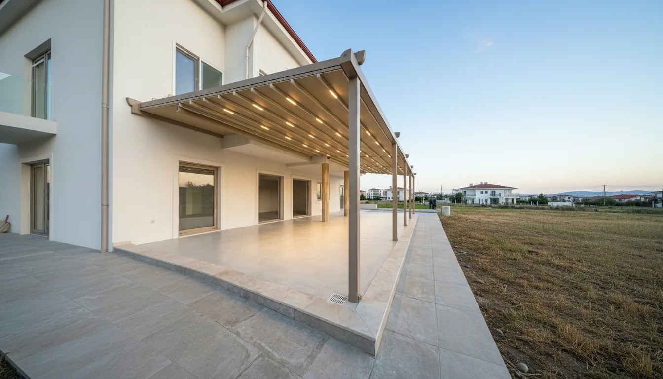Ticari alanda pergola tente uygulaması, proje görünümü 22