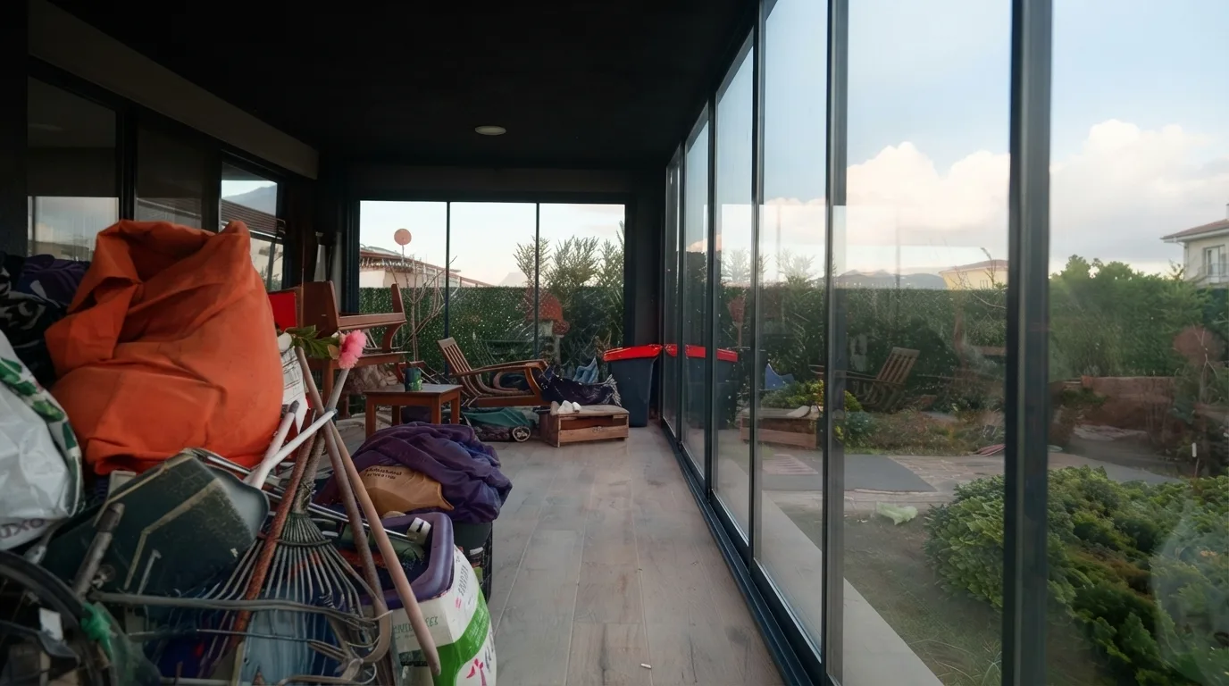 Balkonda sürme cam sistemi uygulaması, proje görünümü 4